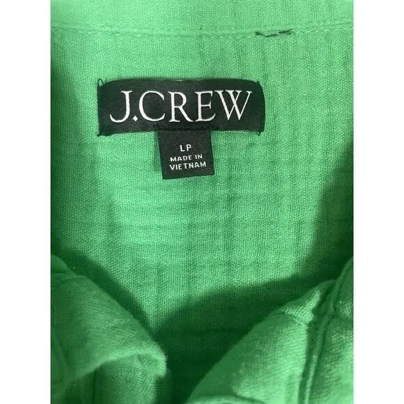 J Crew Women’s Short-Sleeve Gauze Popover Dress Sz LP Beach Resort Cruise Vacay - Picture 3 of 13